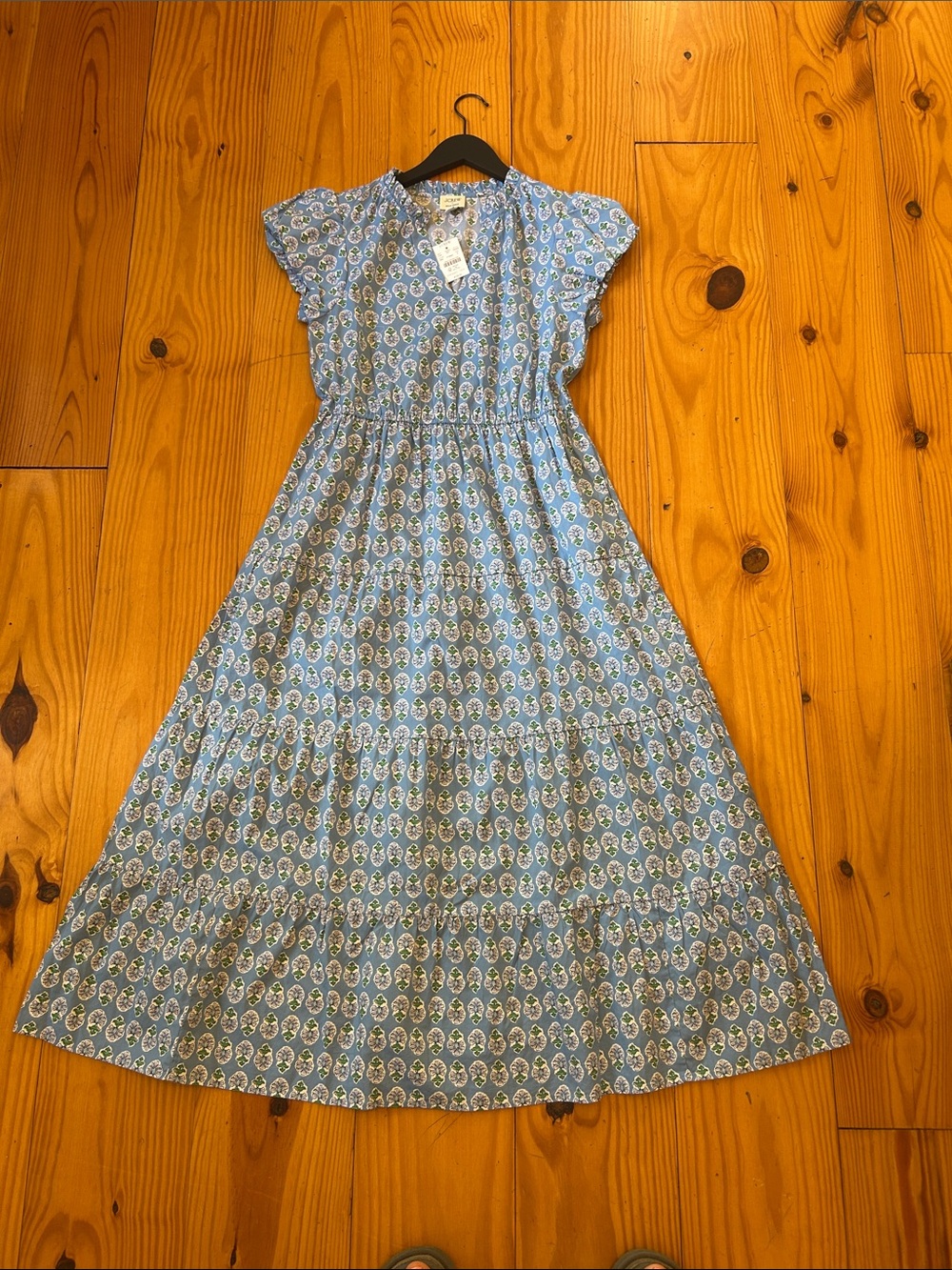 J. Crew Factory Light Blue Floral Cotton Maxi Dress